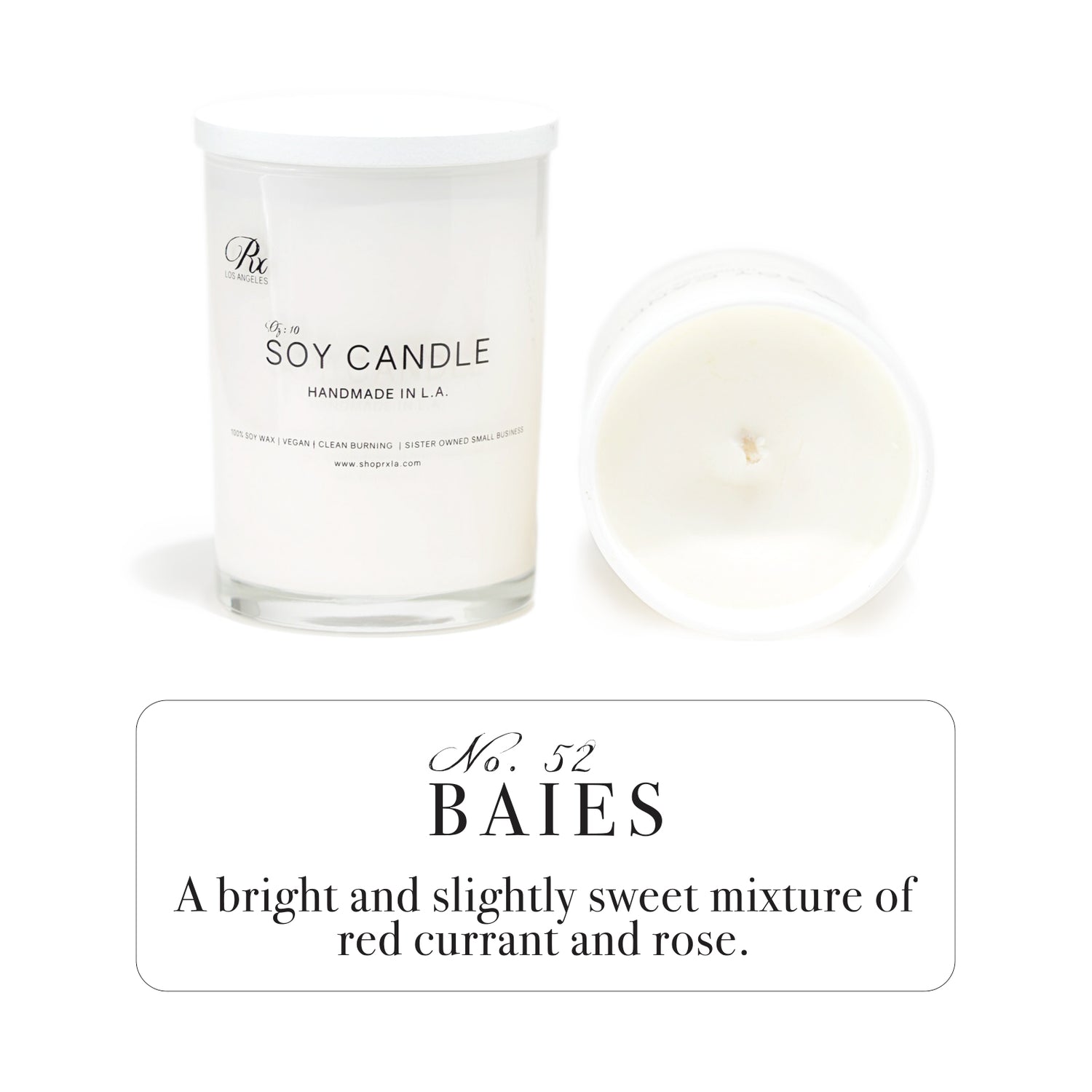 Luxurious RXLA Baies scented candle—crafted with soy wax and a refreshing, vibrant blend of blackcurrant and rose.
