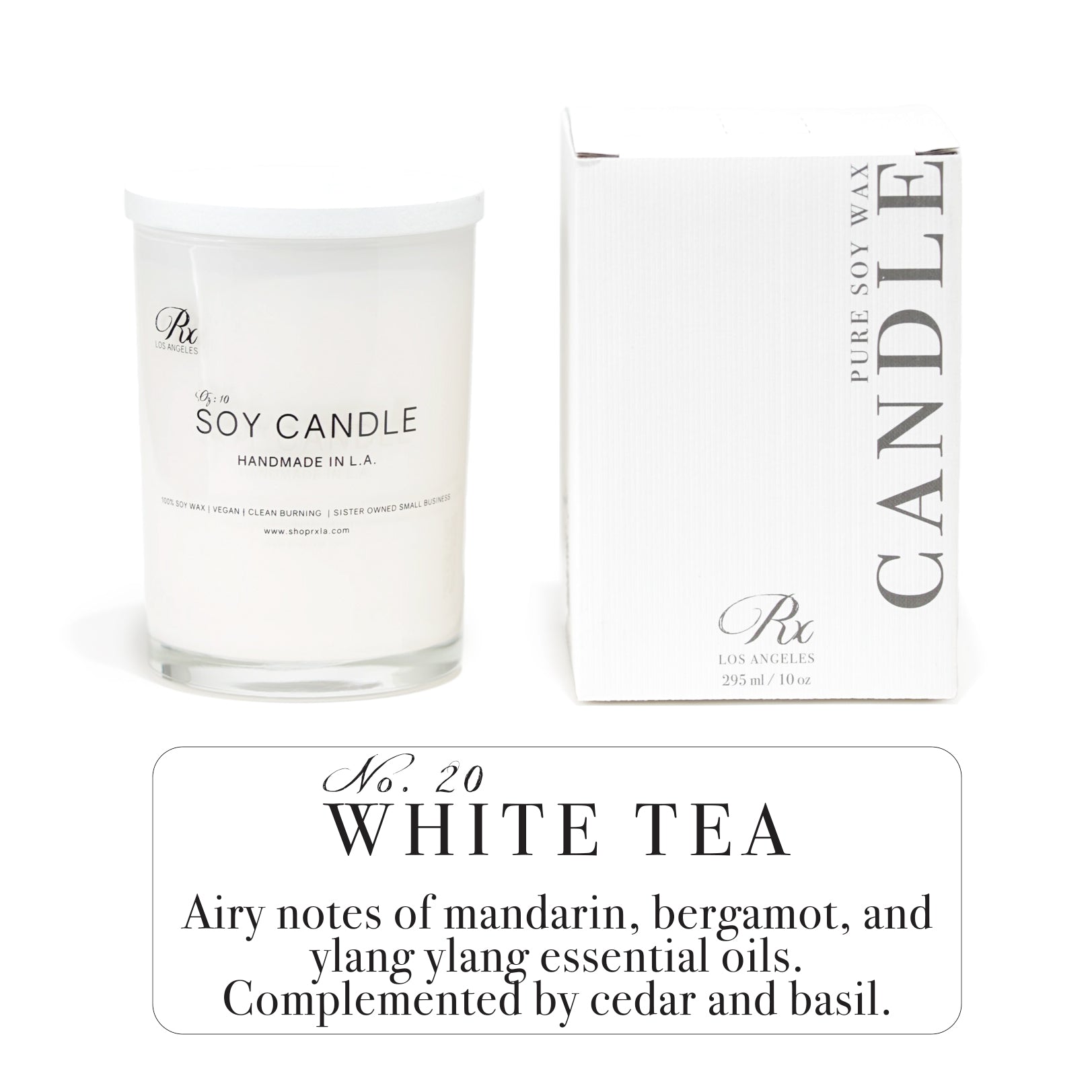 Elevate your space with WHITE TEA, a hand-poured luxury candle featuring a clean, neutral scent. This sophisticated fragrance blends bergamot, mandarin, and ylang ylang with subtle hints of cedar and basil for a serene and refreshing atmosphere.
- WHITE TEA candle fragrance  
- luxury hand-poured candle  
- clean neutral scent candle  
- bergamot mandarin ylang ylang  
- cedar and basil candle  
- sophisticated home fragrance  
- serene and fresh candle  
- elegant