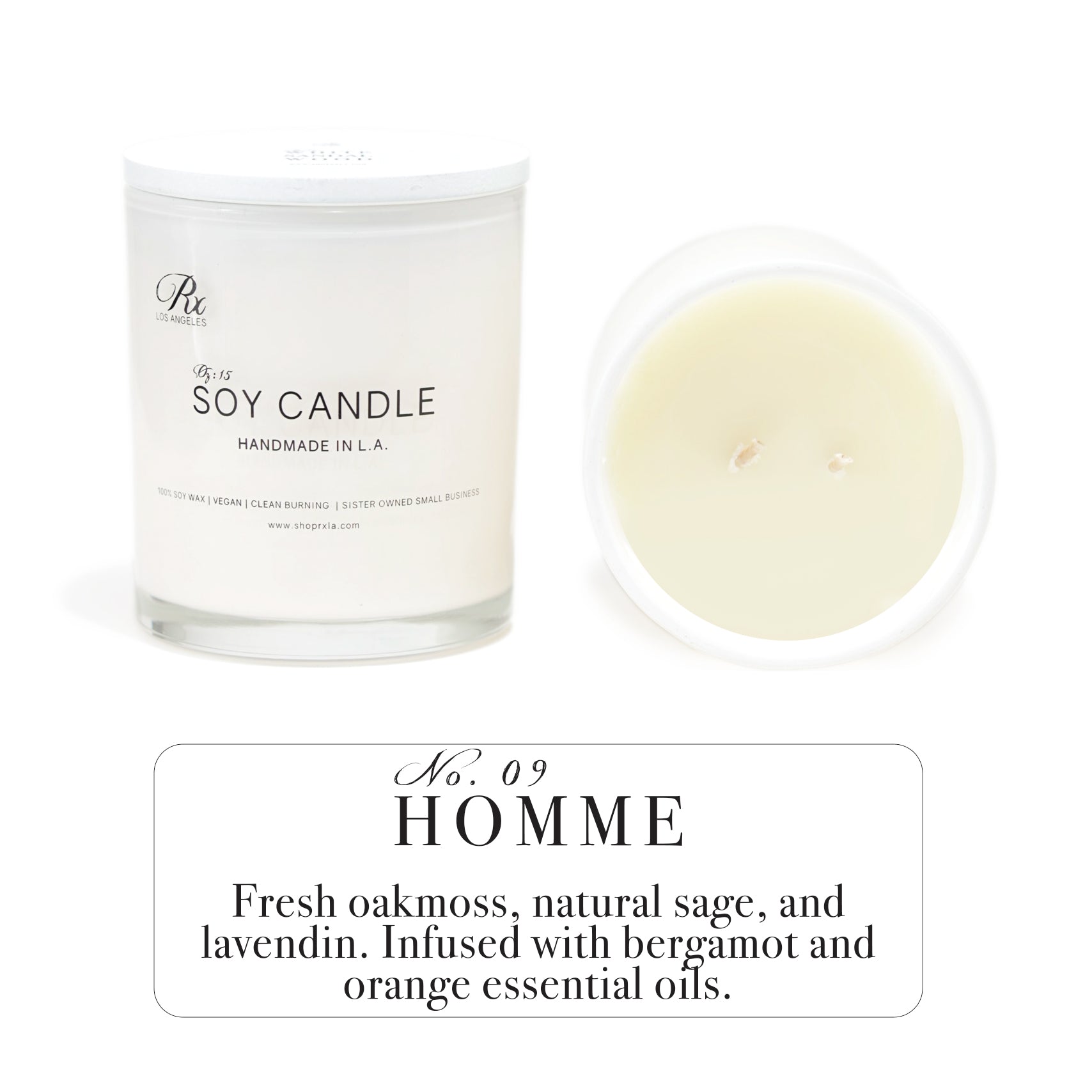 Elevate your space with HOMME, a hand-poured luxury candle featuring a refined blend of woodsy moss, natural sage, lavandin, and orange essential oils. This sophisticated scent combines earthy warmth with refreshing notes for a calming and elegant ambiance."

**SEO Tags:**  
- HOMME luxury candle  
- woodsy fresh candle scent  
- moss sage lavandin orange  
- hand-poured soy wax candle  
- refined home fragrance  
- earthy and uplifting candle  
- sophisticated candle fragrance  