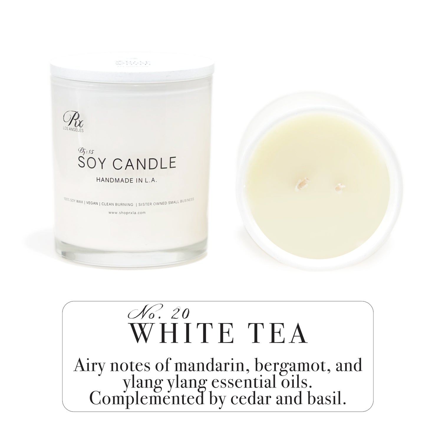 Elevate your space with WHITE TEA, a hand-poured luxury candle featuring a clean, neutral scent. This sophisticated fragrance blends bergamot, mandarin, and ylang ylang with subtle hints of cedar and basil for a serene and refreshing atmosphere.
