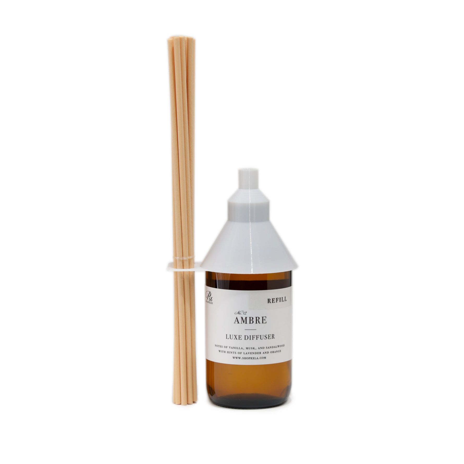 Reed diffuser refill bottle filled with premium fragrance oil, designed to refresh your diffuser and maintain a consistent, long-lasting scent in your space