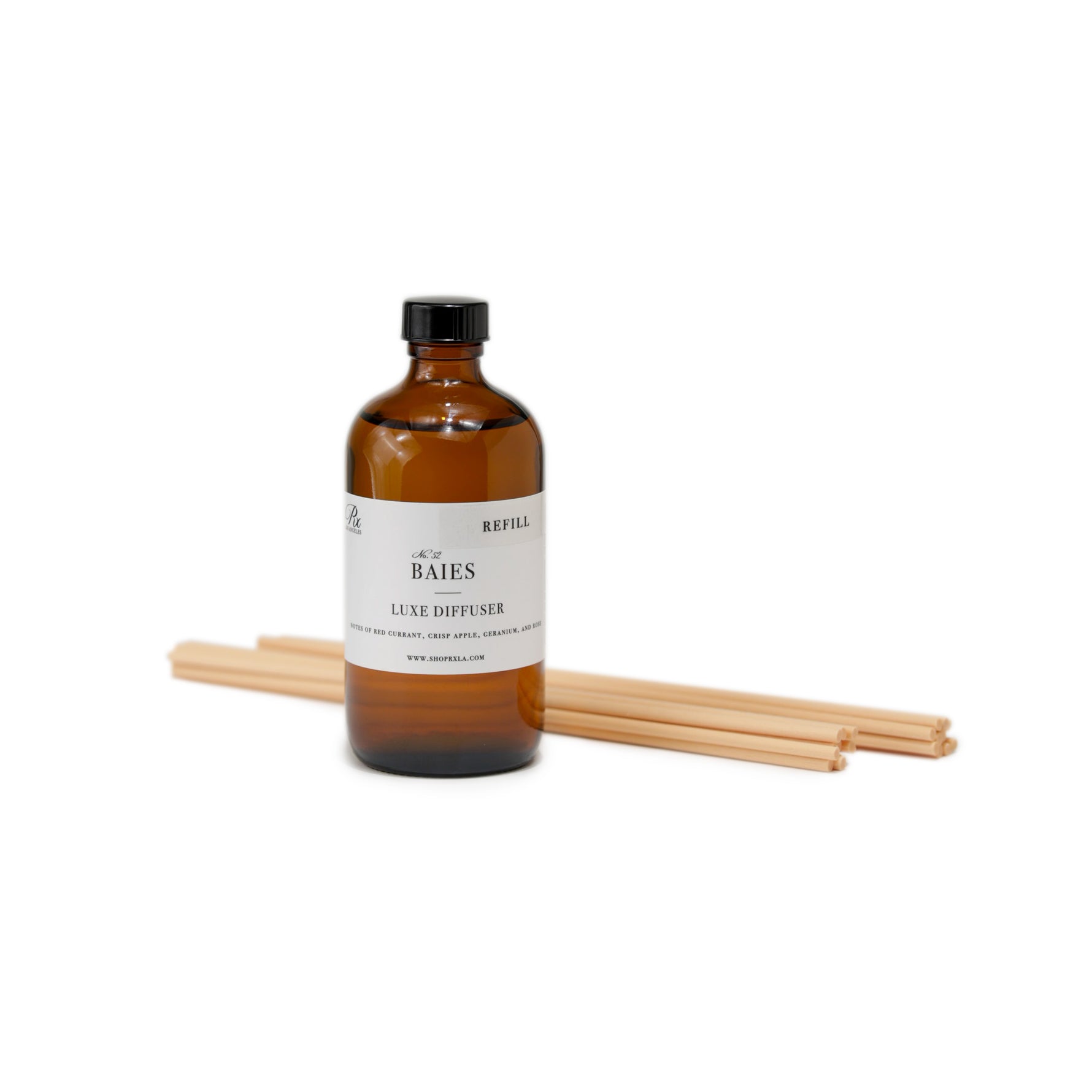 Reed diffuser refill bottle filled with premium fragrance oil, designed to refresh your diffuser and maintain a consistent, long-lasting scent in your space