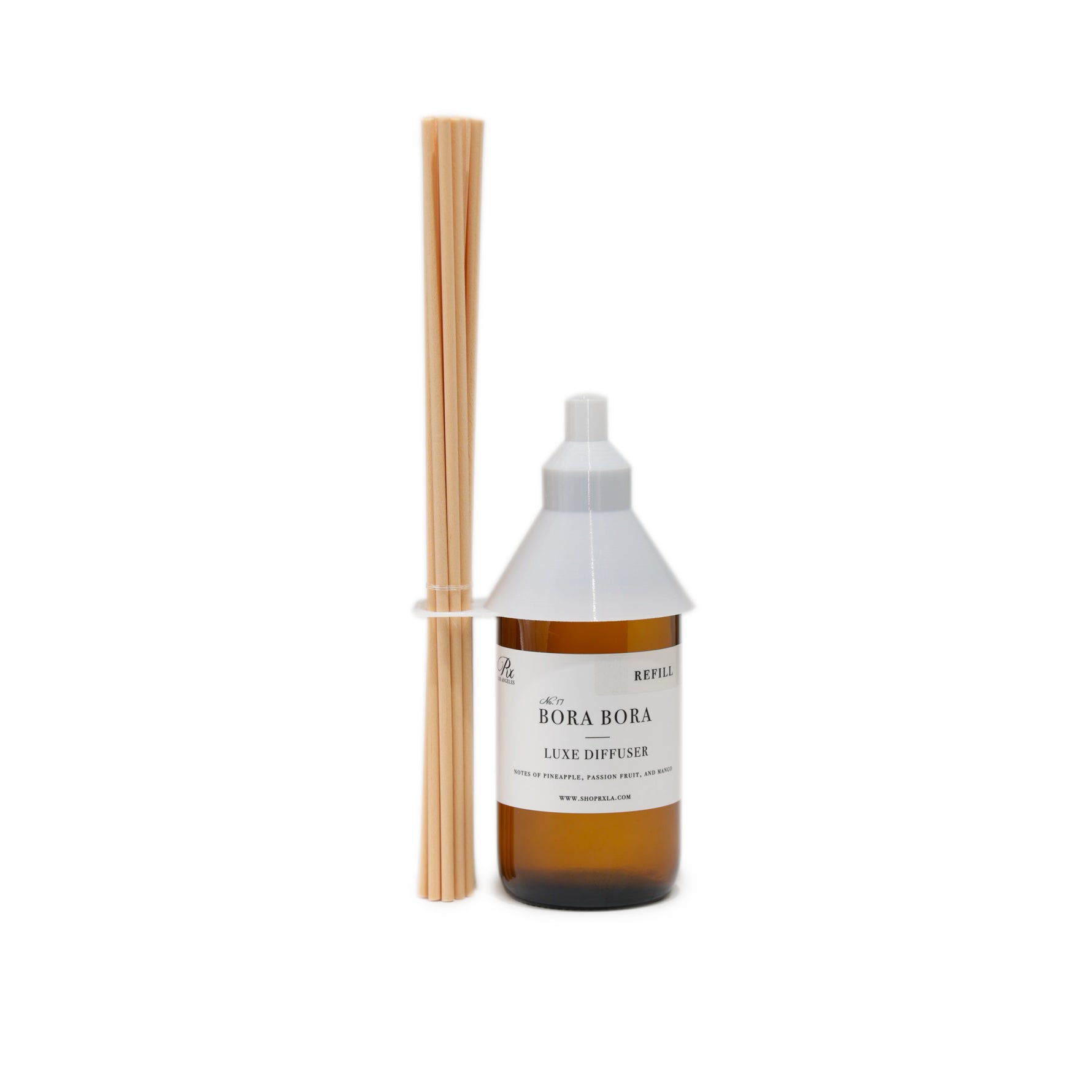 Reed diffuser refill bottle filled with premium fragrance oil, designed to refresh your diffuser and maintain a consistent, long-lasting scent in your space