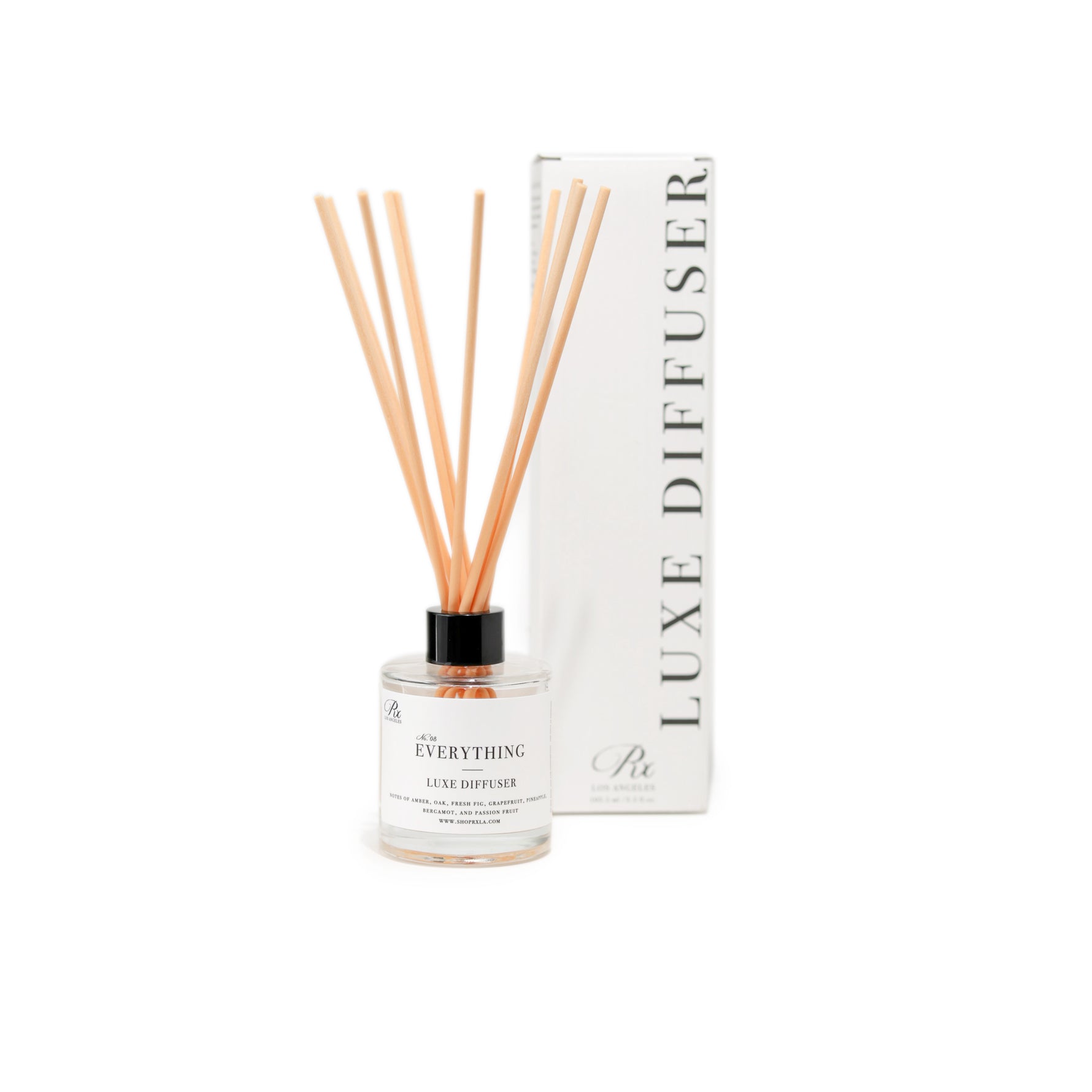 Everything diffuser, featuring a harmonious blend of five best-selling fragrances: Homme, White Tea, Fresh Fig, Wild Grapefruit, and Bora Bora. This stylish diffuser fills your space with a unique and inviting aroma, perfect for any environment