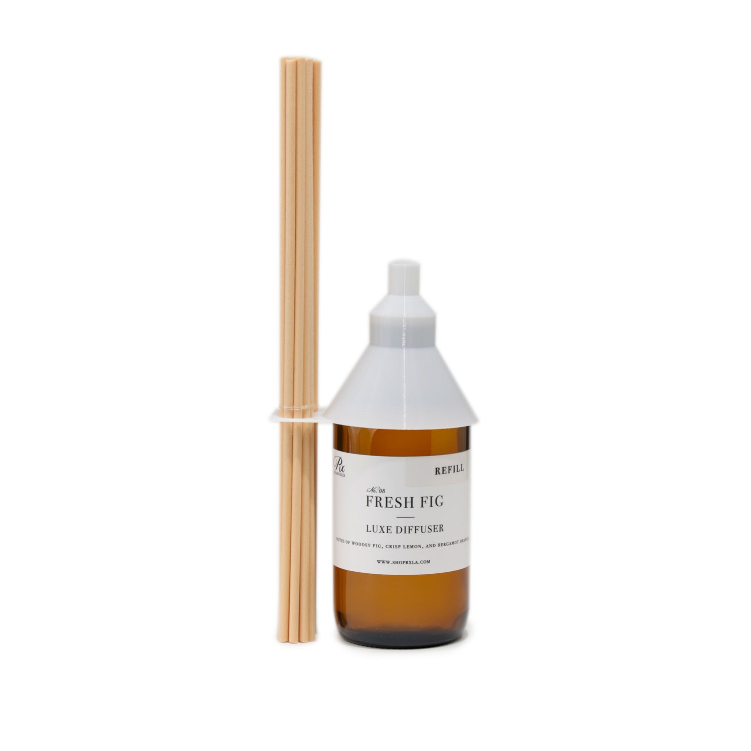 Reed diffuser refill bottle filled with premium fragrance oil, designed to refresh your diffuser and maintain a consistent, long-lasting scent in your space