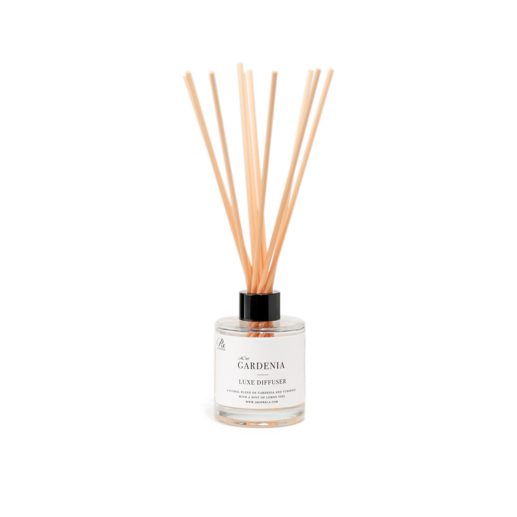 Gardenia reed diffuser, elegantly designed to fill your space with the rich, floral aroma of gardenia blossoms, creating a serene and inviting atmosphere in your home