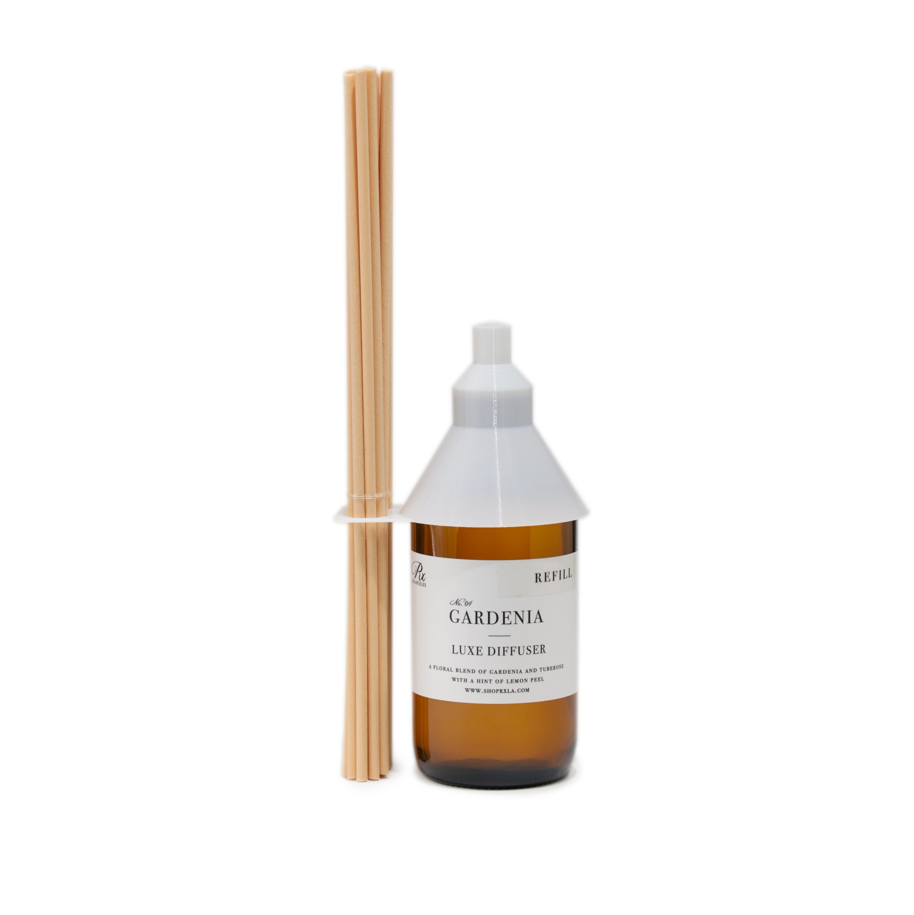 Reed diffuser refill bottle filled with premium fragrance oil, designed to refresh your diffuser and maintain a consistent, long-lasting scent in your space