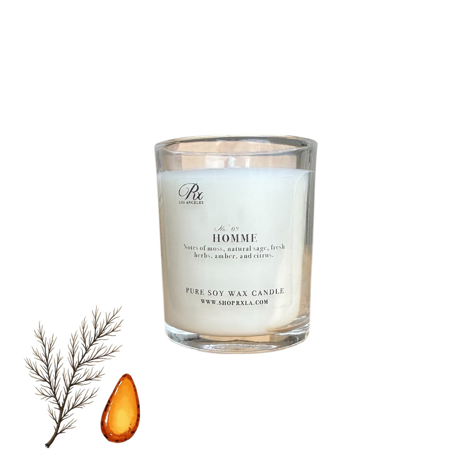 White Sandalwood: 6 oz Soy Wax Candle: Votive- Clear Jar