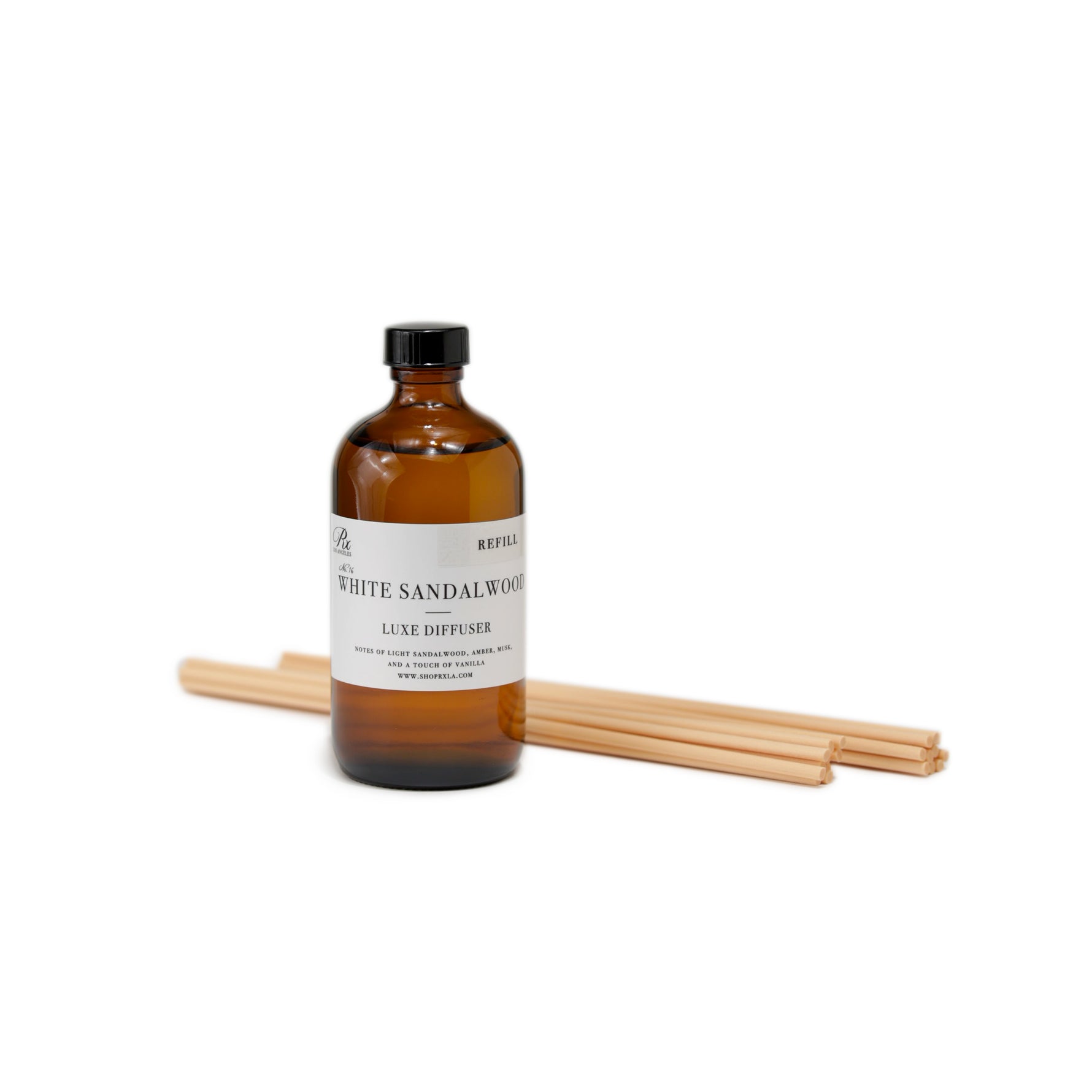 Reed diffuser refill bottle filled with premium fragrance oil, designed to refresh your diffuser and maintain a consistent, long-lasting scent in your space